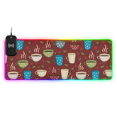 Coffee Mugs Wireless Charging Mouse Pad for Mobile Phone Extra Large Gaming Mousepad with 13 Lighting Modes Mouse Mat for MacBook PC Laptop Desk Office Home Gaming